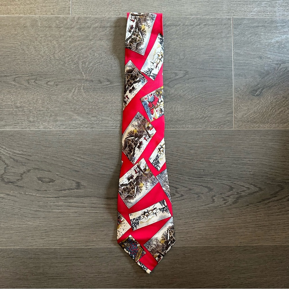 VTG Christopher Hayes silk Christmas neck tie